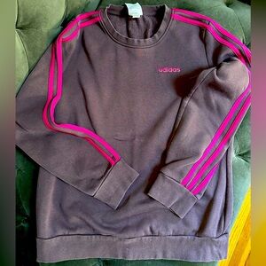 Adidas women’s sweatshirt in deep purple with magenta stripes